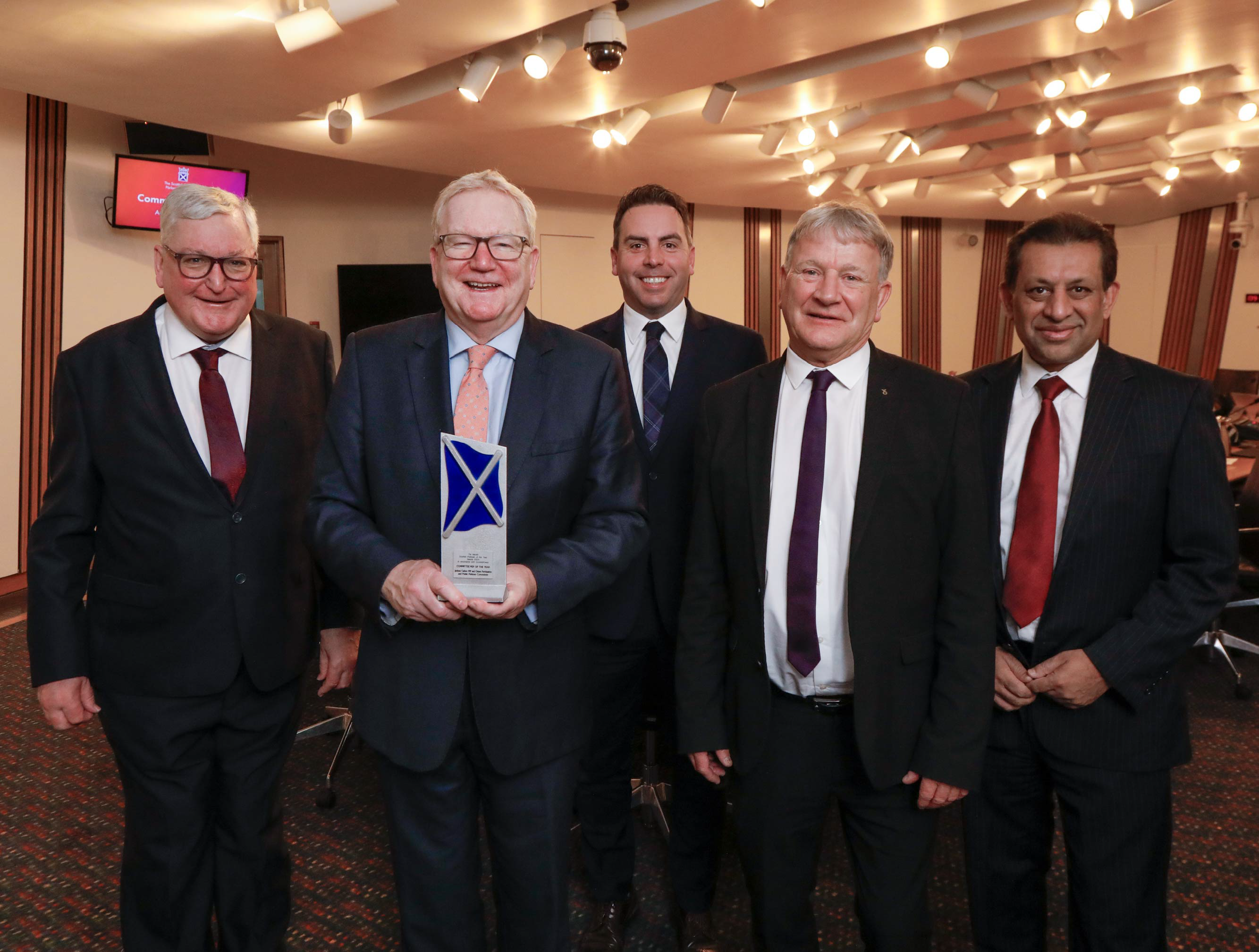 The Committee Members with the Scottish Politician Of The Year Awards 2024 award for Committee MSP of the Year